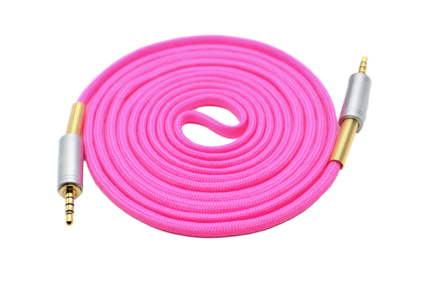 Paracord Audio Cable Hot Pink Gold Plated