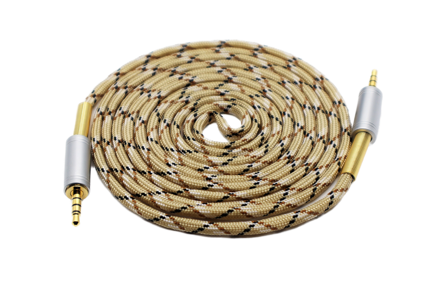 Paracord Audio Cable Desert Camo Gold Plated