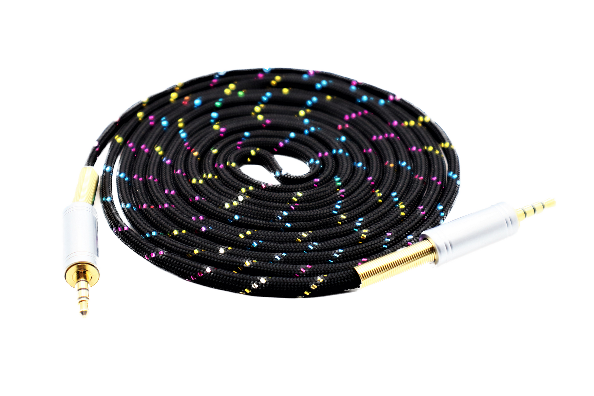 Paracord Audio Cable Glitter Sparkle Gold Plated