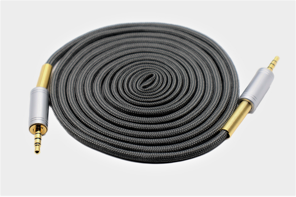 Paracord Audio Cable Grey Gold Plated