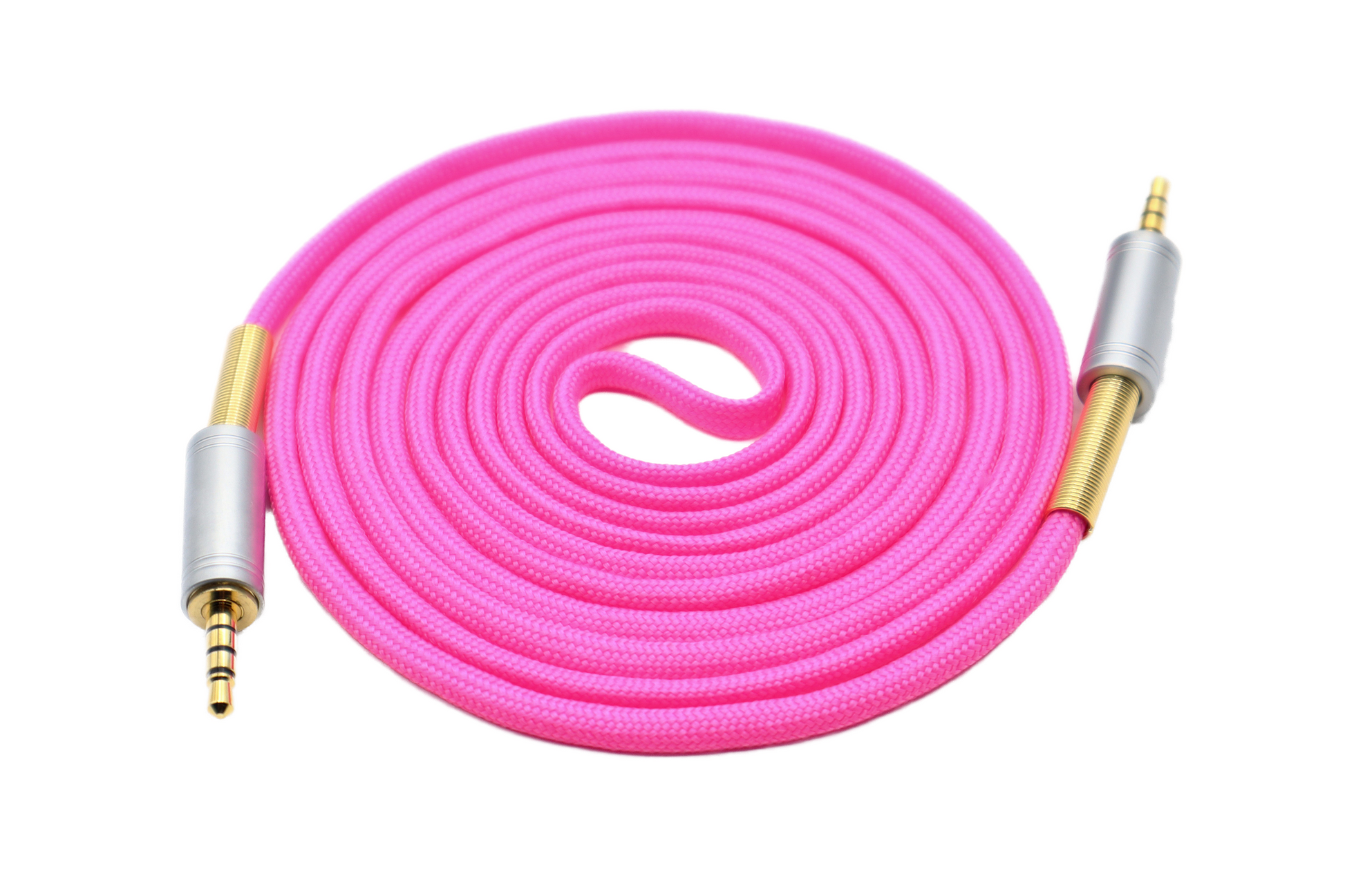 Paracord Audio Cable Hot Pink Gold Plated