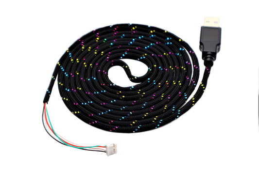 Glitter Sparkle Paracord Mouse Cable Black USB