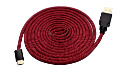 Blood Red Paracord Mouse Cable USB C