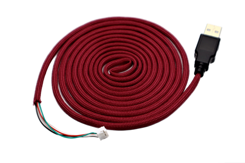 Blood Red Paracord Mouse Cable Black USB