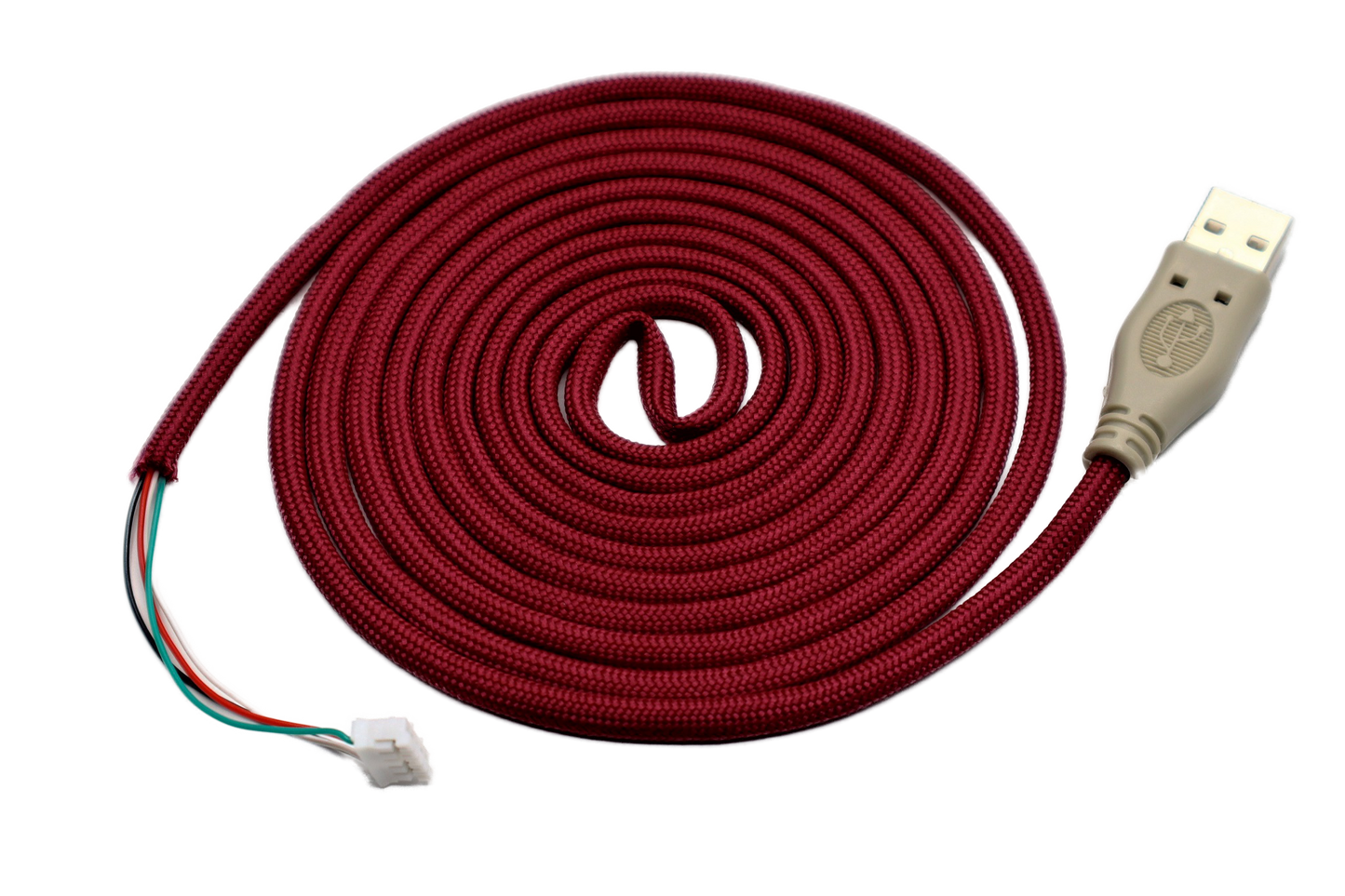 Blood Red Paracord Mouse Cable Gray USB