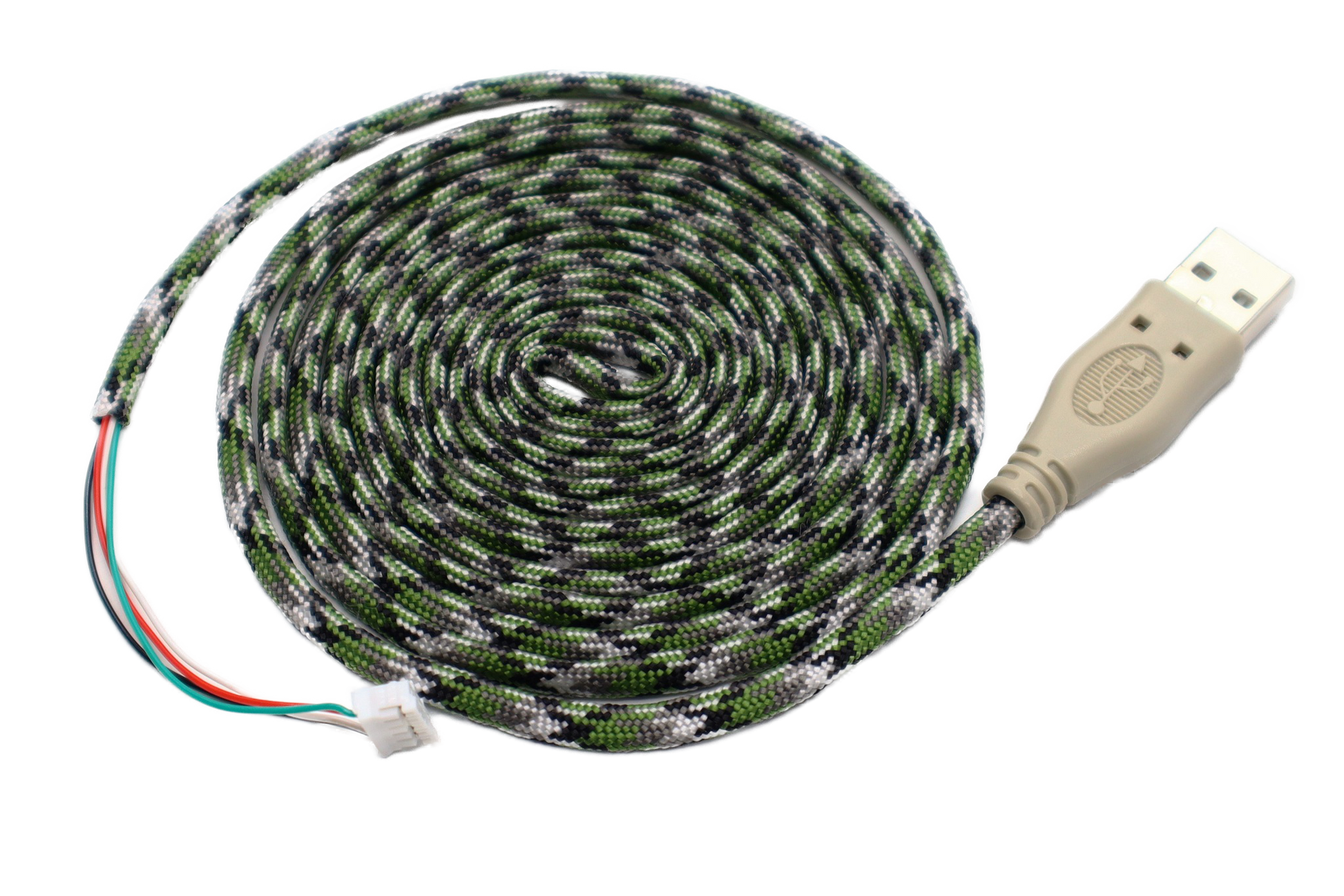 Camo Paracord Mouse Cable Gray USB