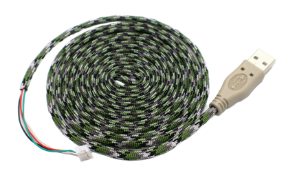Camo Paracord Mouse Cable Gray USB