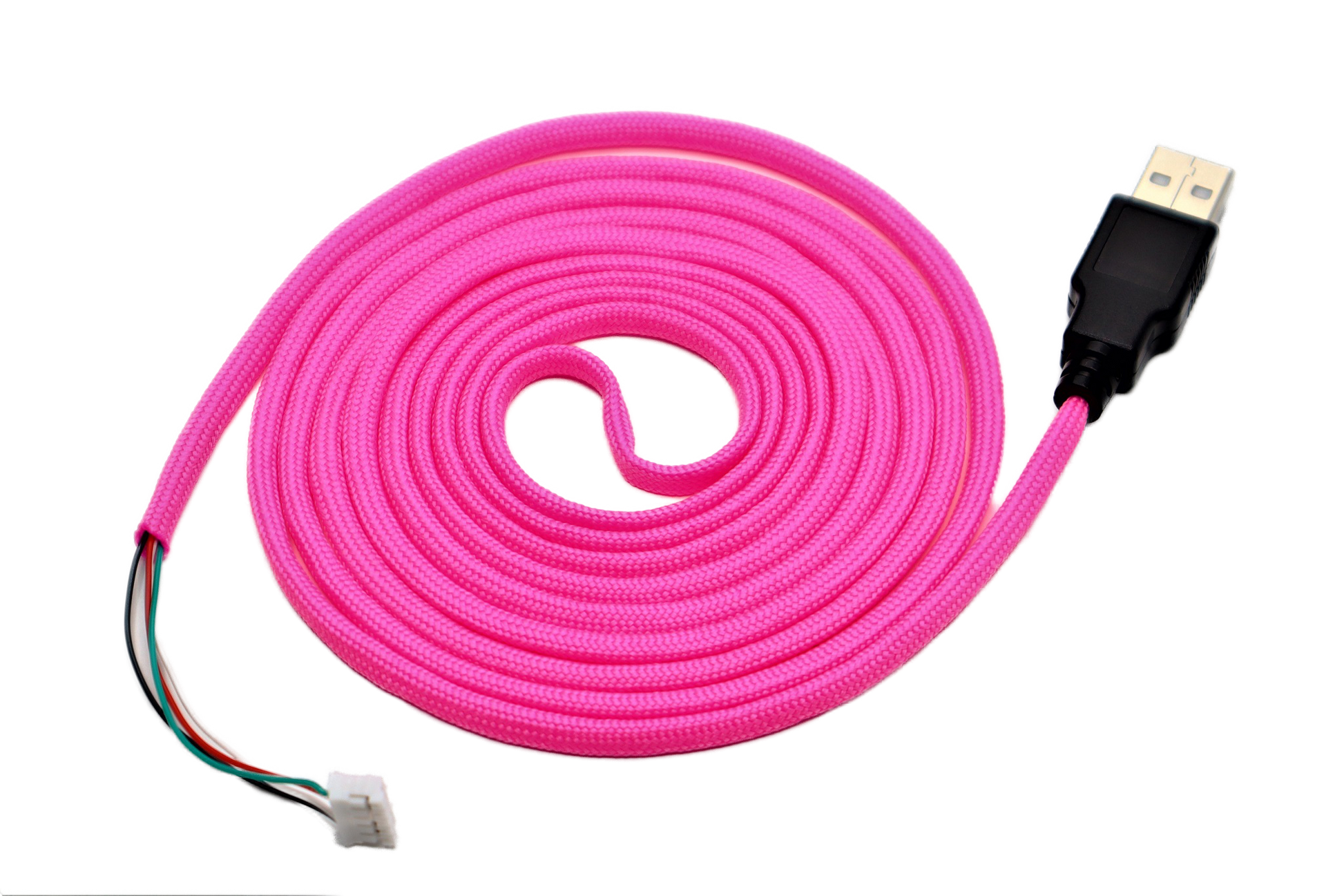 Hot Pink Paracord Mouse Cable Black USB