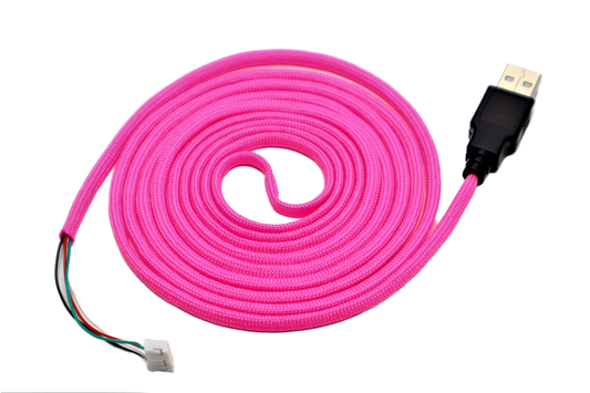 Hot Pink Paracord Mouse Cable Black USB