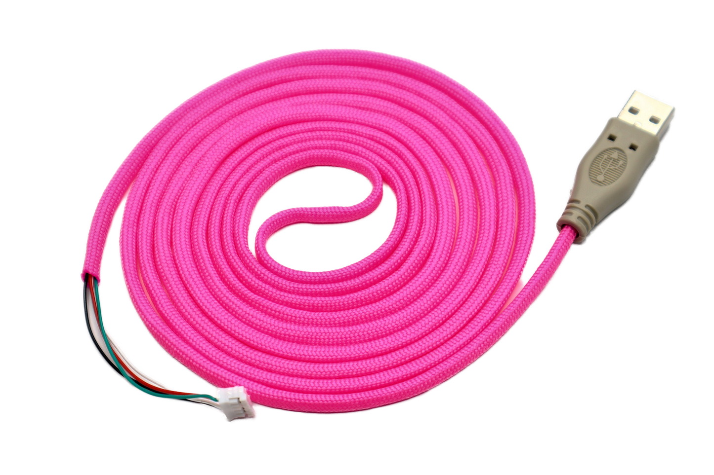 Hot Pink Paracord Mouse Cable Gray USB