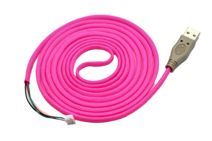 Hot Pink Paracord Mouse Cable Gray USB