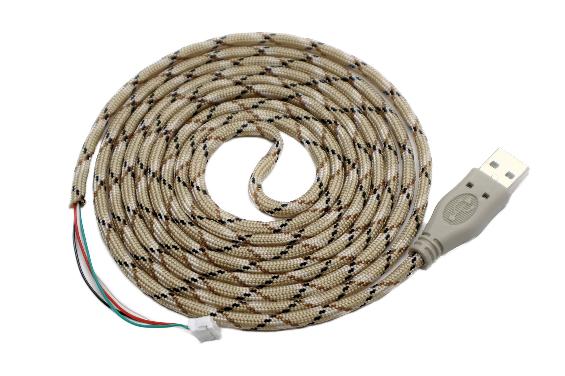 Desert Camo Paracord Mouse Cable Gray USB