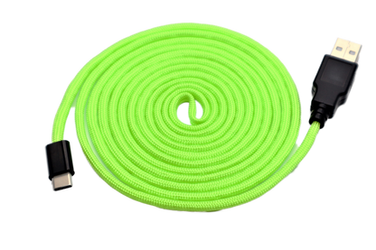 Neon Green Paracord Mouse Cable USB C