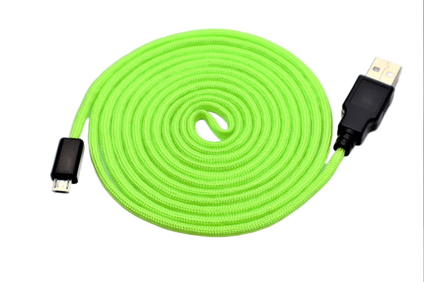 Neon Green Paracord Mouse Cable Micro USB