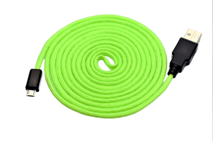 Neon Green Paracord Mouse Cable Micro USB