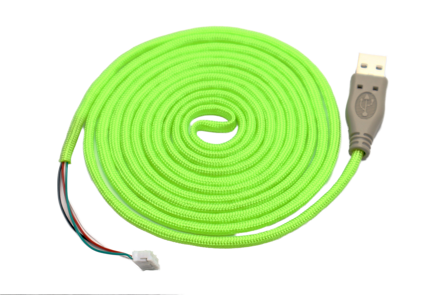 Neon Green Paracord Mouse Cable Gray USB