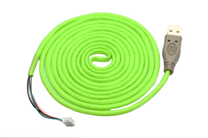 Neon Green Paracord Mouse Cable Gray USB