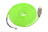 Neon Green Paracord Mouse Cable Gray USB