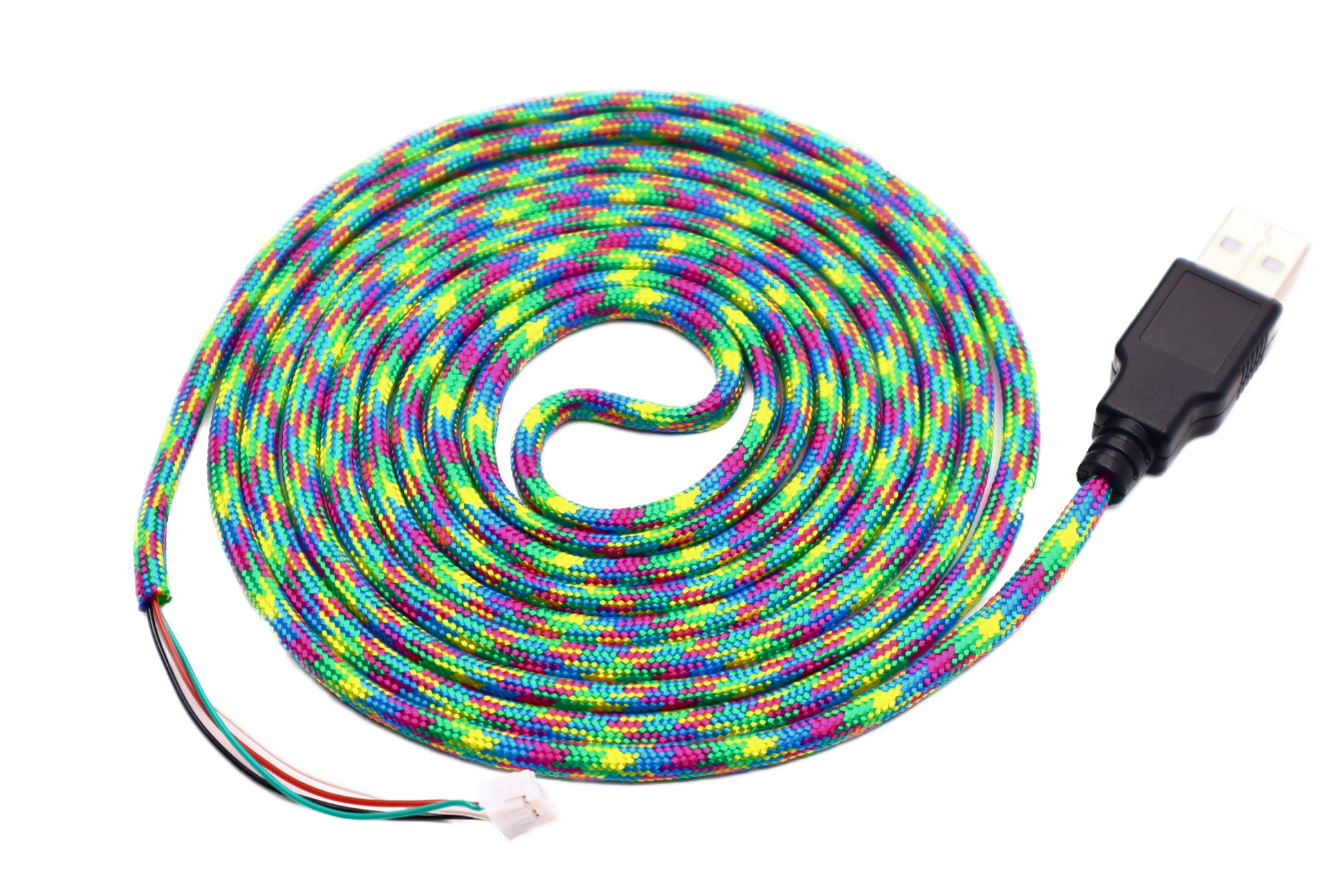 Rainbow Paracord Mouse Cable Black USB