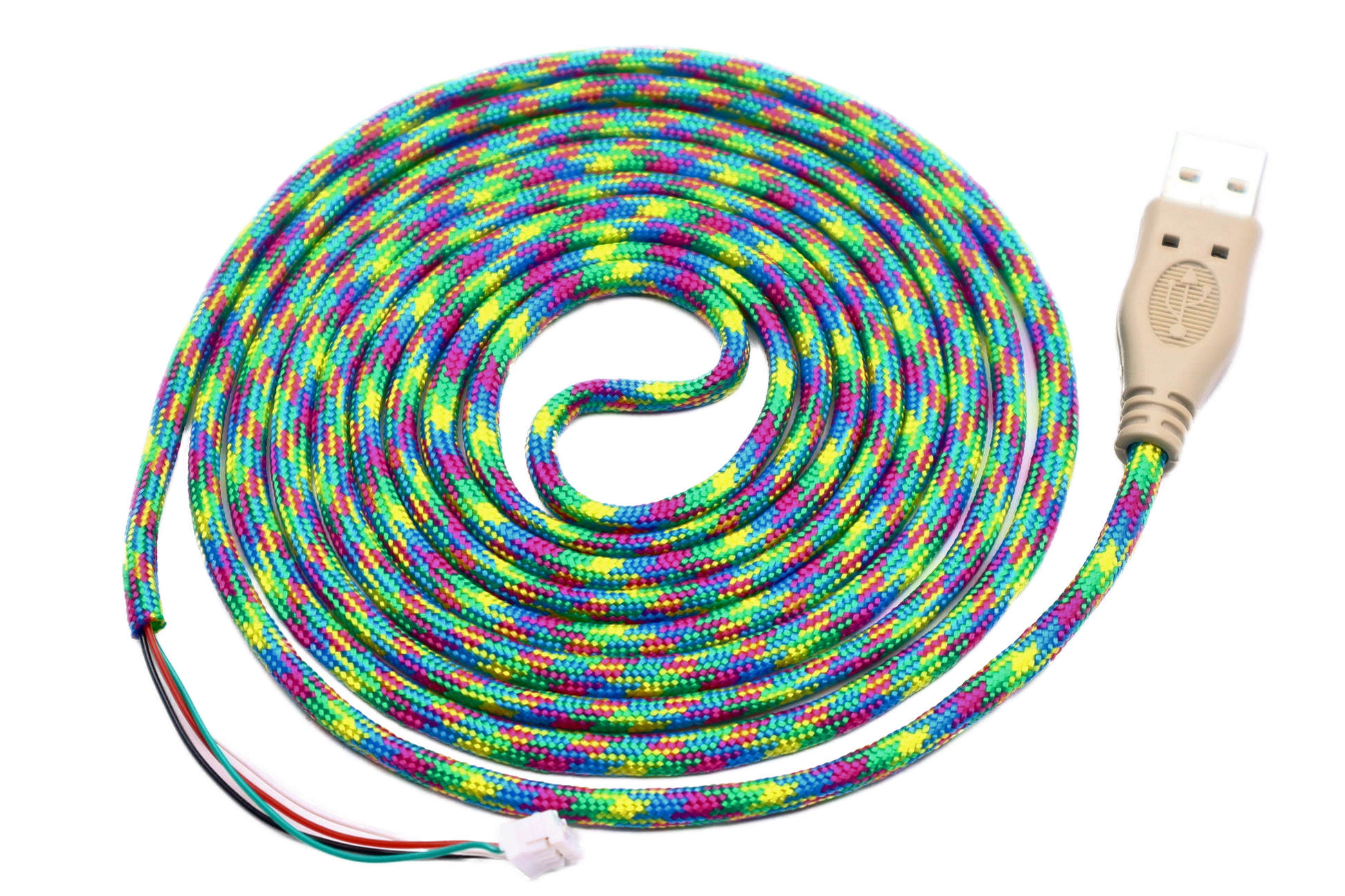 Rainbow Paracord Mouse Cable Gray USB
