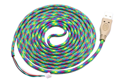 Rainbow Paracord Mouse Cable Gray USB
