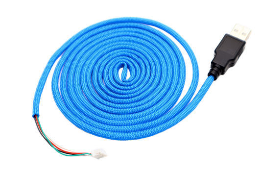 Royal Blue Paracord Mouse Cable Black USB