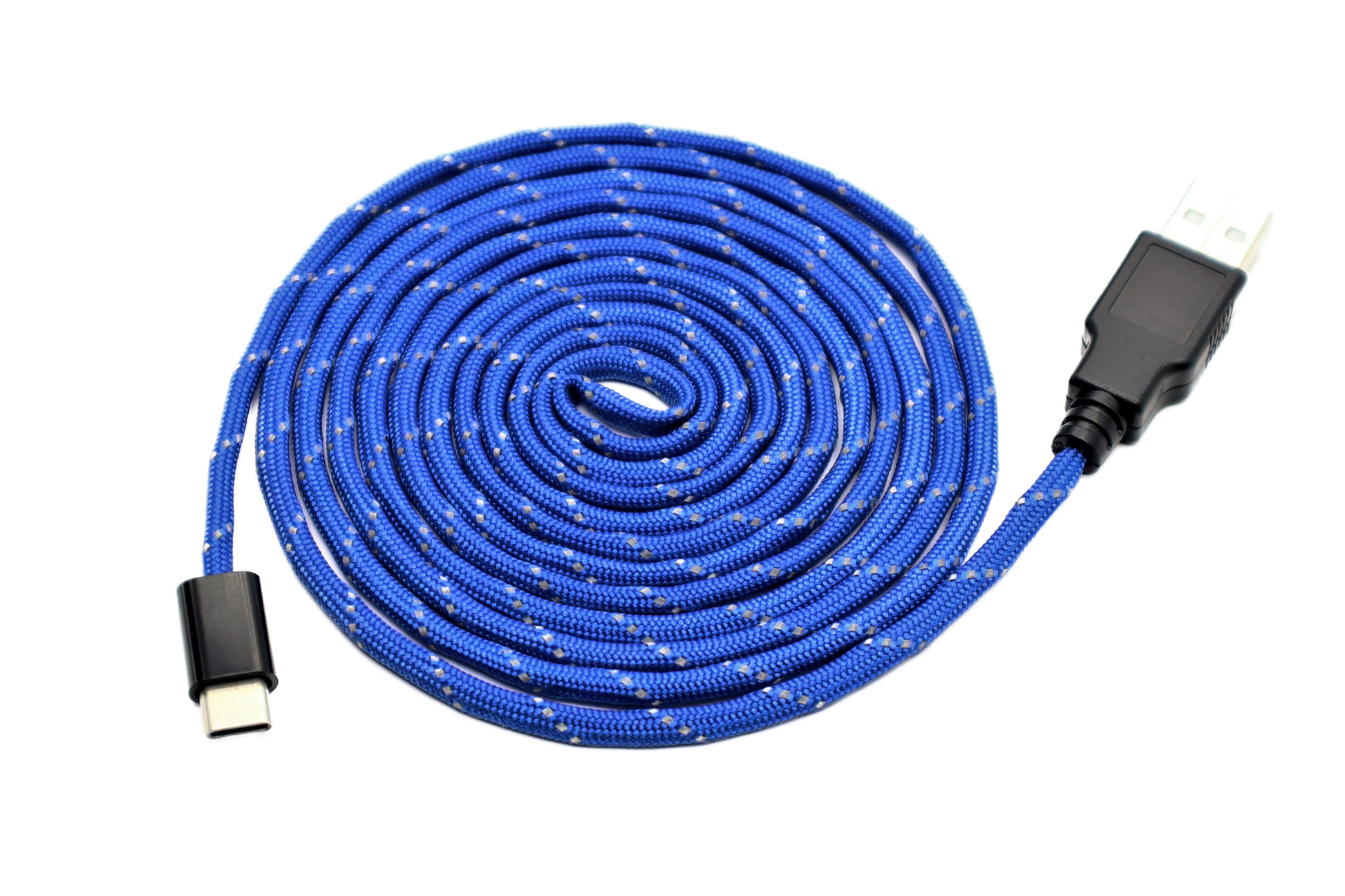 Blue n Silver "Alliance" Paracord Mouse Cable USB C