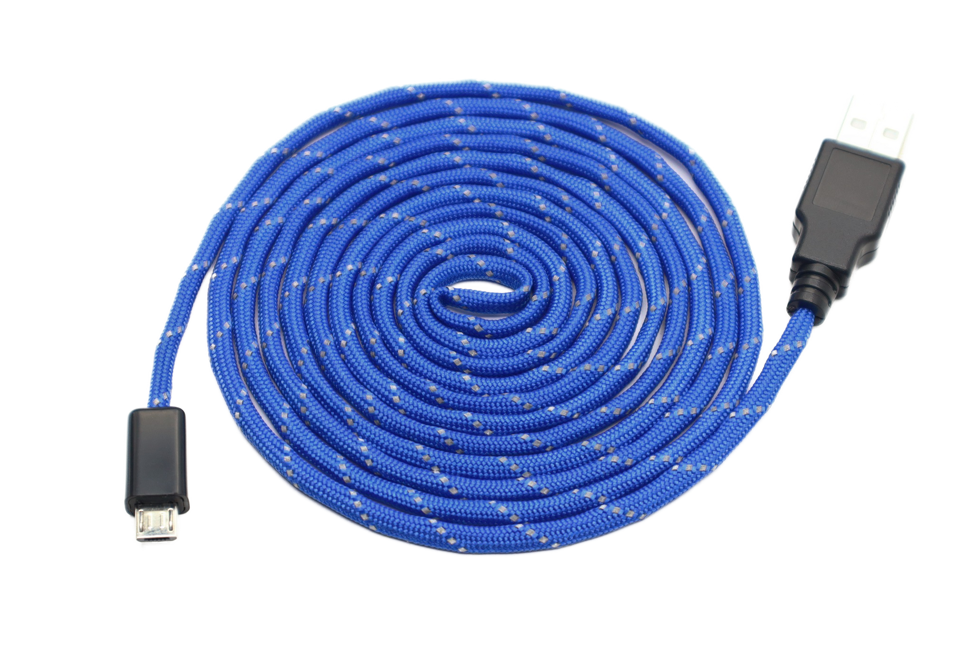 Blue n Silver "Alliance" Paracord Mouse Cable Micro USB