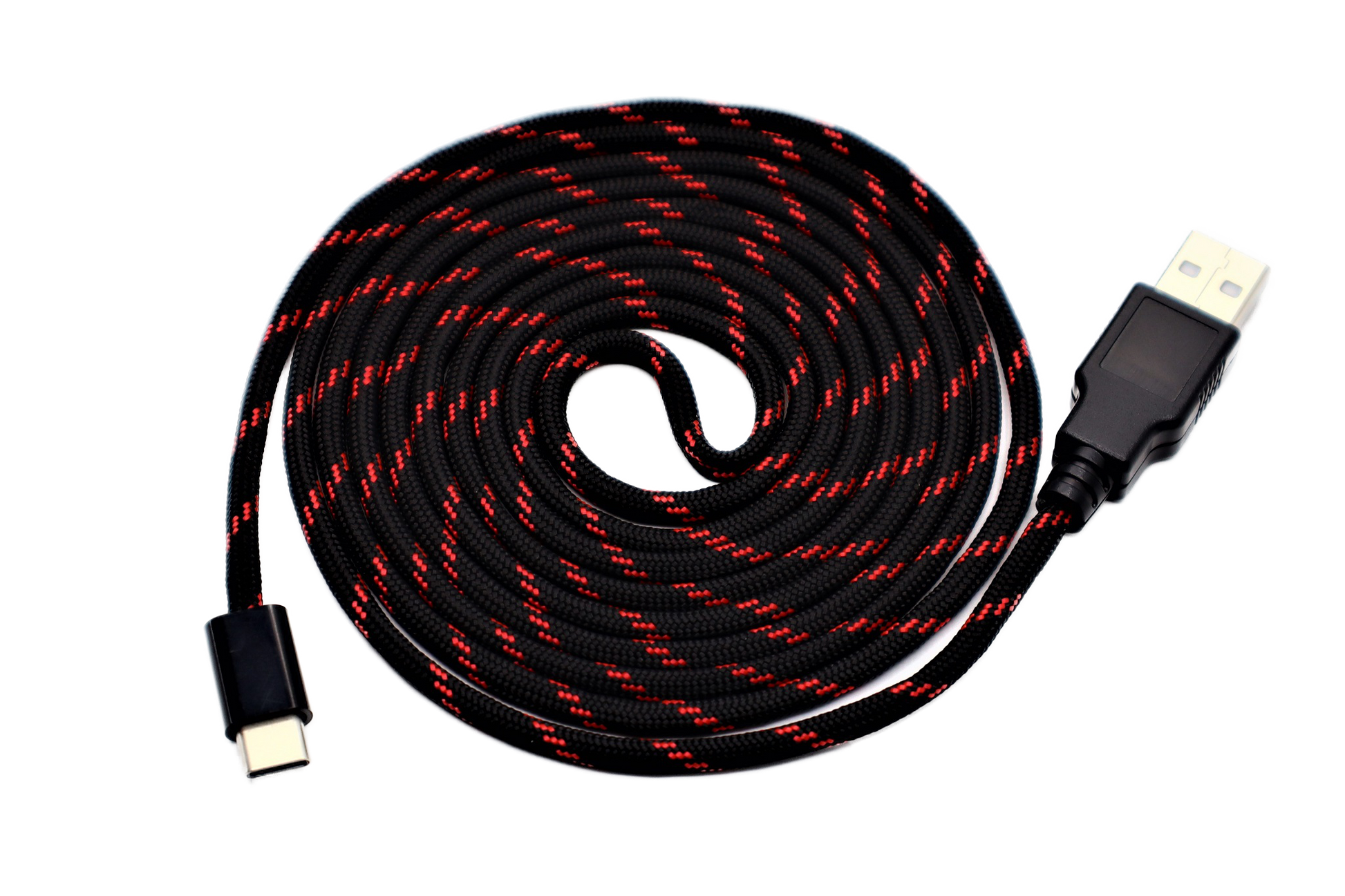 Black n Red "Horde" Paracord Mouse Cable USB C