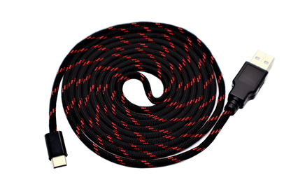 Black n Red "Horde" Paracord Mouse Cable USB C