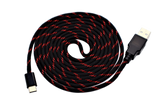 Black n Red "Horde" Paracord Mouse Cable USB C