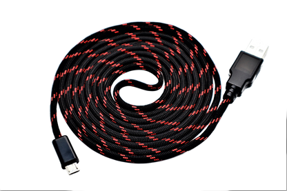 Black n Red "Horde" Paracord Mouse Cable Micro USB