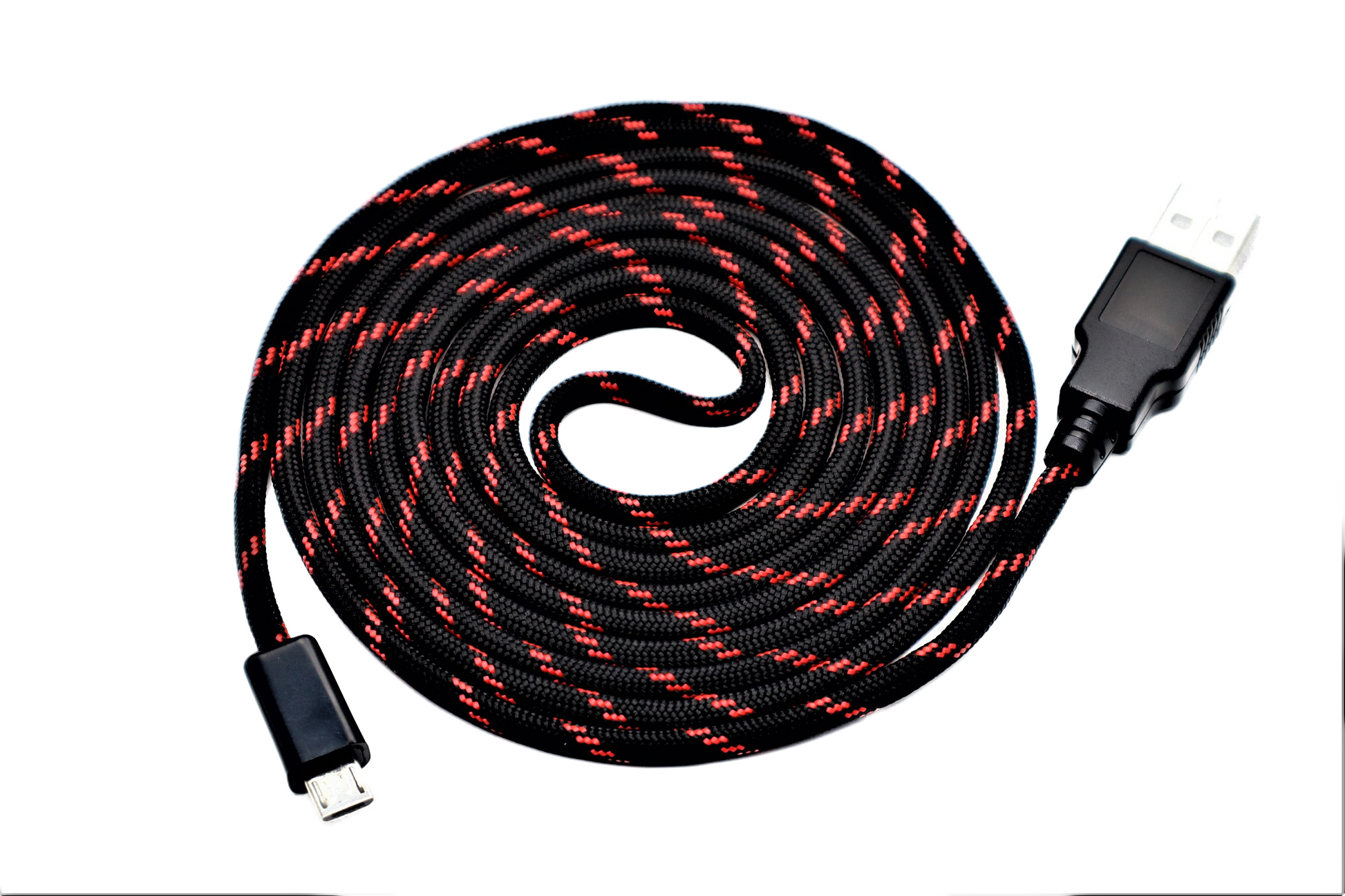 Black n Red "Horde" Paracord Mouse Cable Micro USB