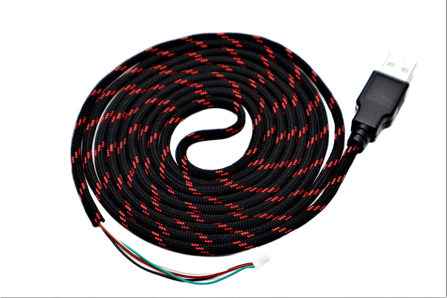Black n Red "Horde" Paracord Mouse Cable Black USB