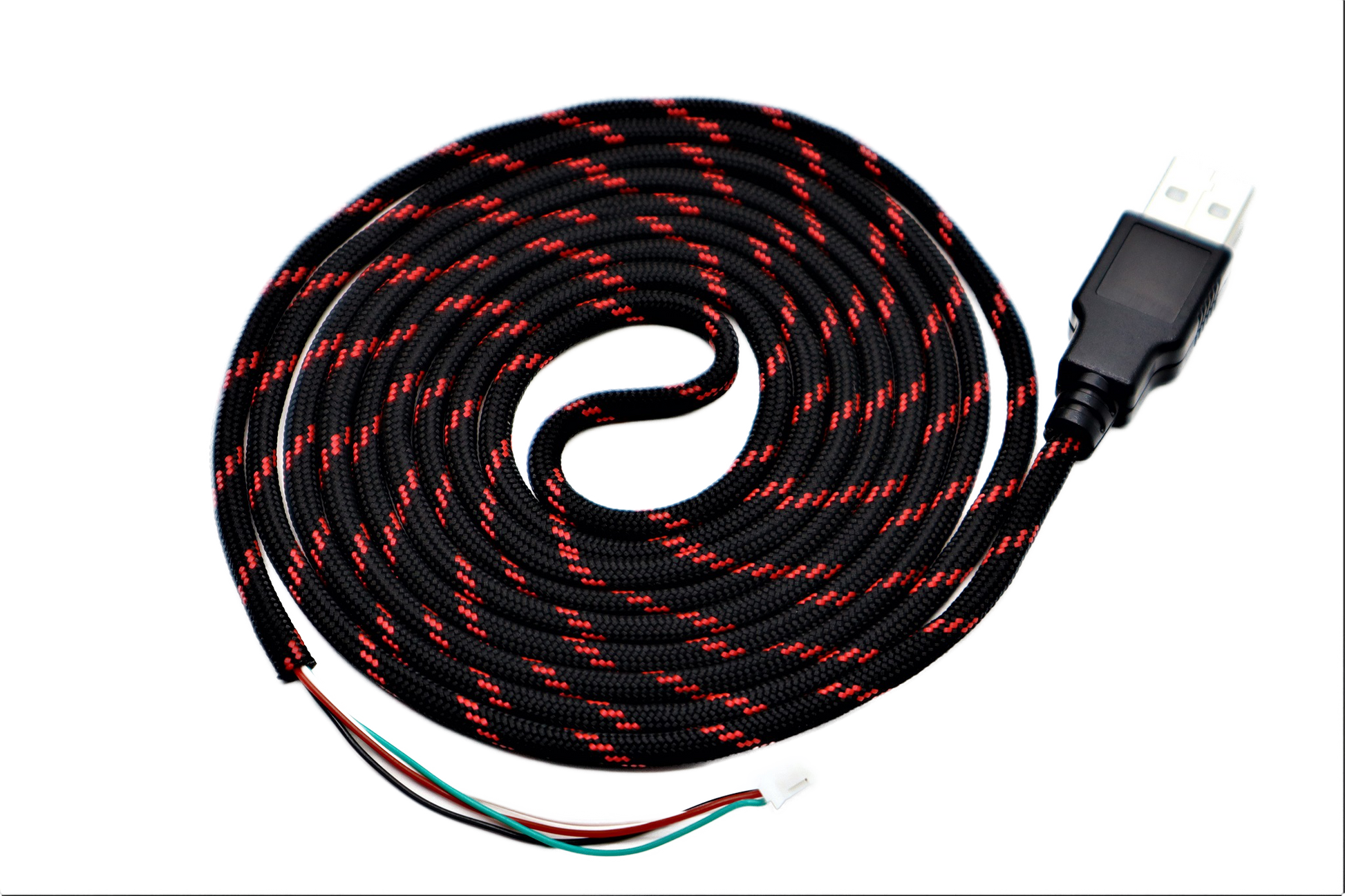 Black n Red "Horde" Paracord Mouse Cable Black USB