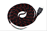 Black n Red "Horde" Paracord Mouse Cable Black USB