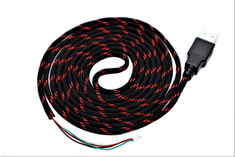 Black n Red "Horde" Paracord Mouse Cable Black USB