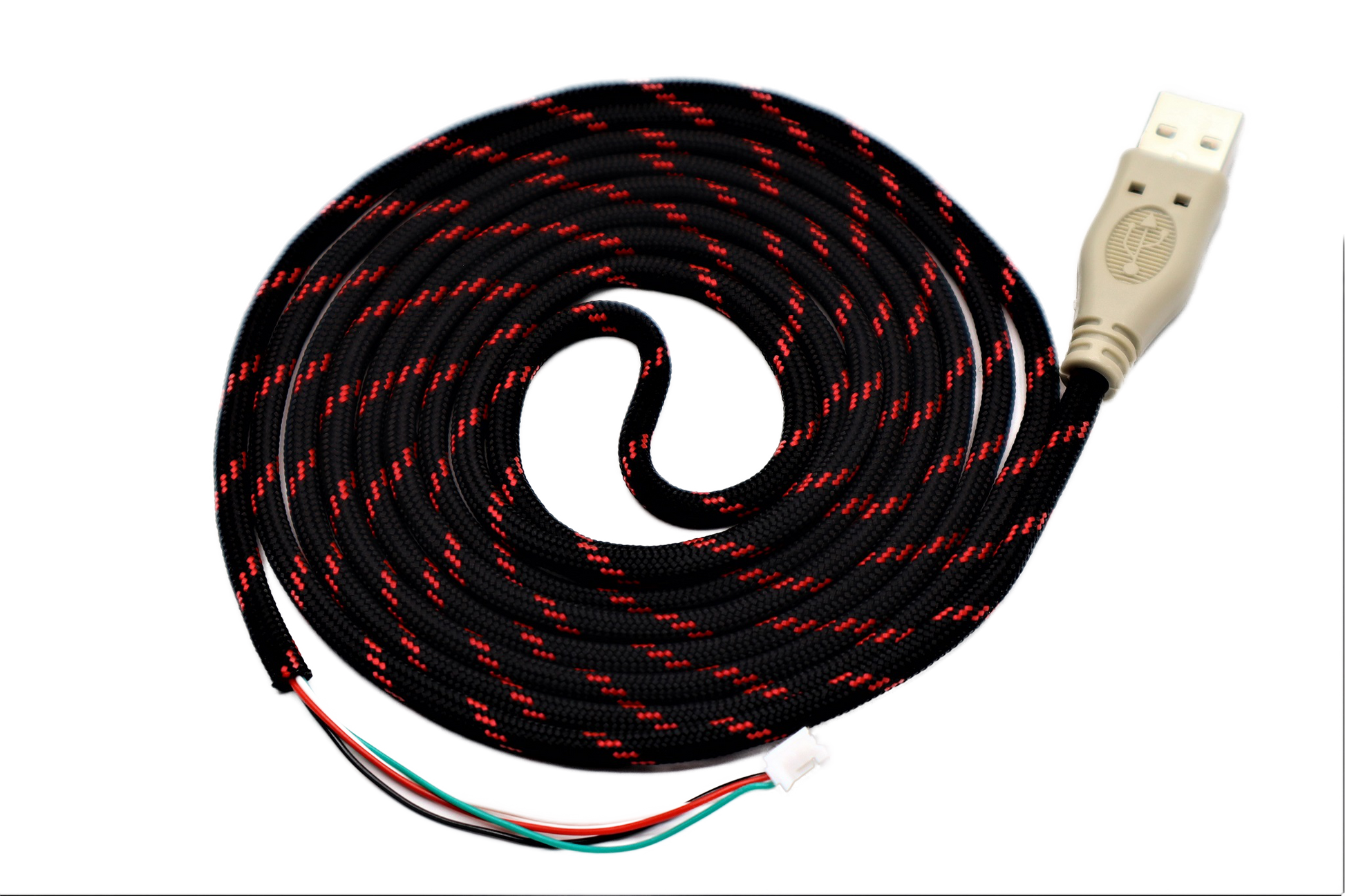 Black n Red "Horde" Paracord Mouse Cable Gray USB