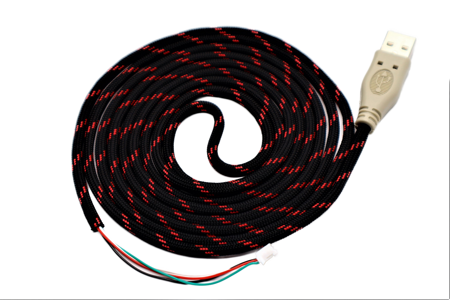 Black n Red "Horde" Paracord Mouse Cable Gray USB