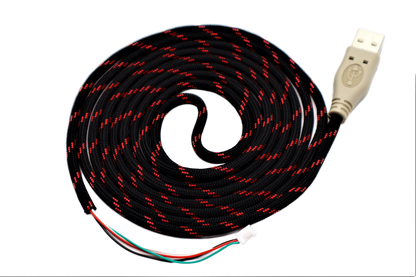 Black n Red "Horde" Paracord Mouse Cable Gray USB