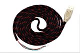 Black n Red "Horde" Paracord Mouse Cable Gray USB