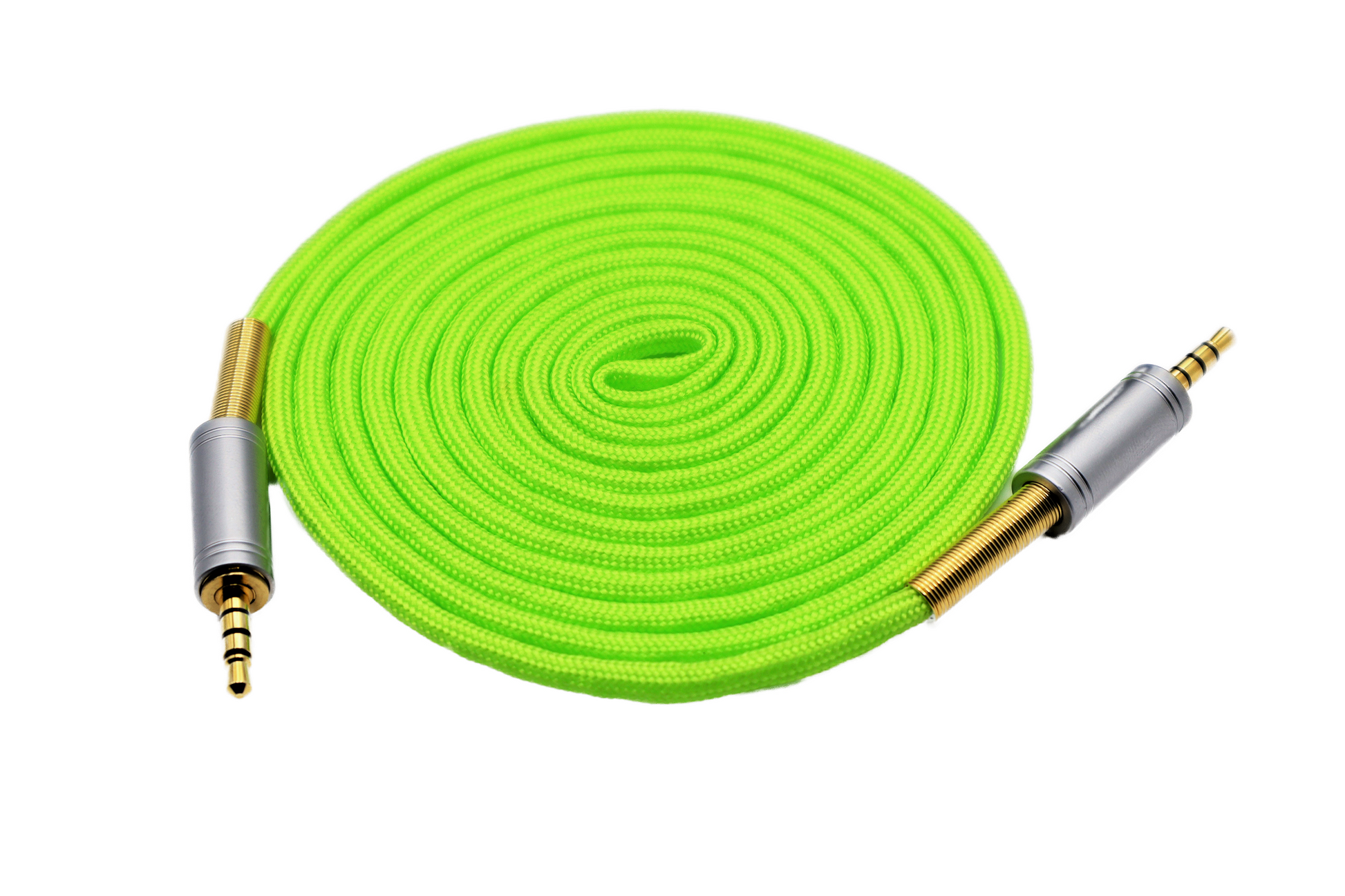 Paracord Audio Cable Neon Green Gold Plated