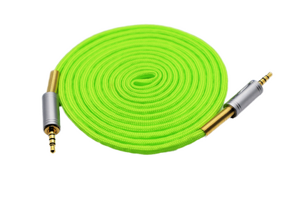 Paracord Audio Cable Neon Green Gold Plated