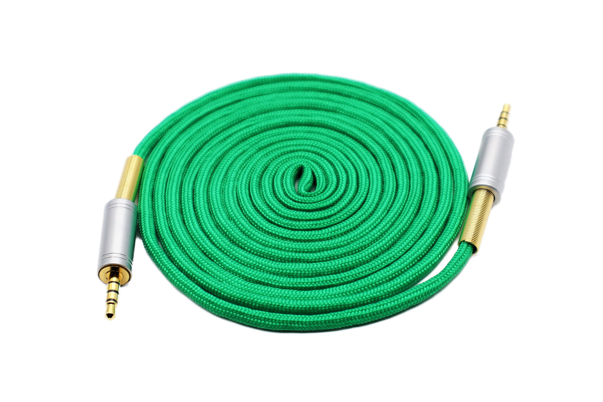 Paracord Audio Cable Ooze Green Gold Plated