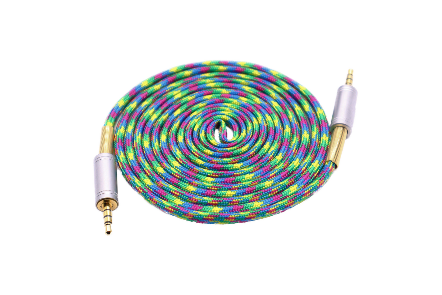 Paracord Audio Cable Rainbow Gold Plated