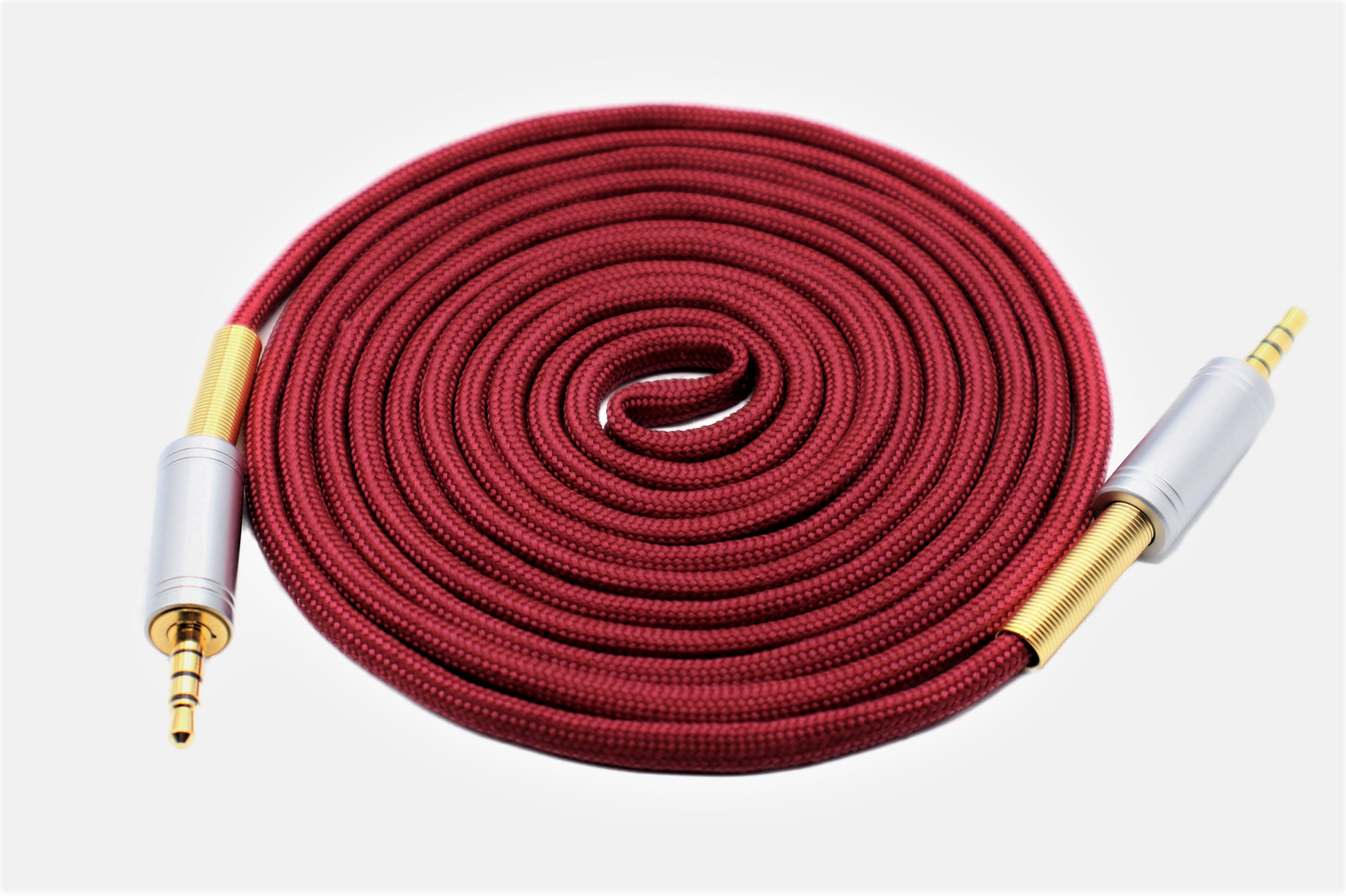 Paracord Audio Cable Blood Red Gold Plated